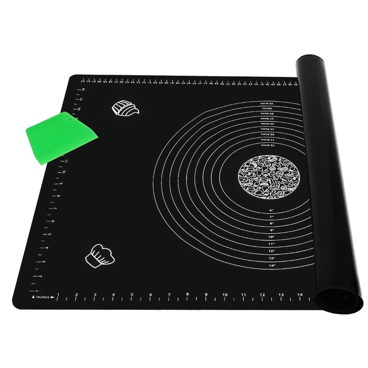 Covor antiderapant pentru copt, LandJoy, silicon, negru, 71x51cm