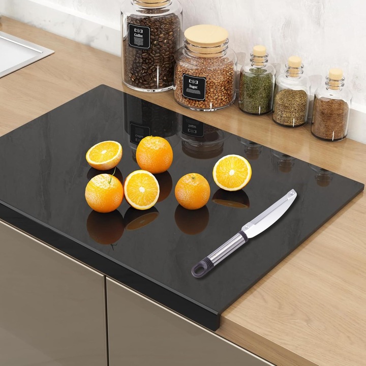 Tocator alimente Janyoo acrilic 40x30cm, antiderapant, negru