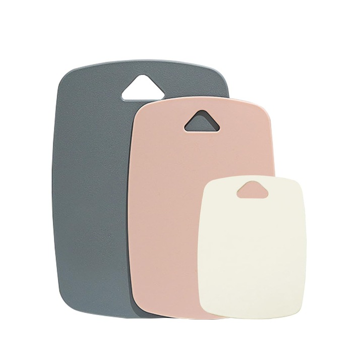 Set de 3 tocătoare Akinoyama, multicolore, cu mânere, dreptunghiulare, plastic