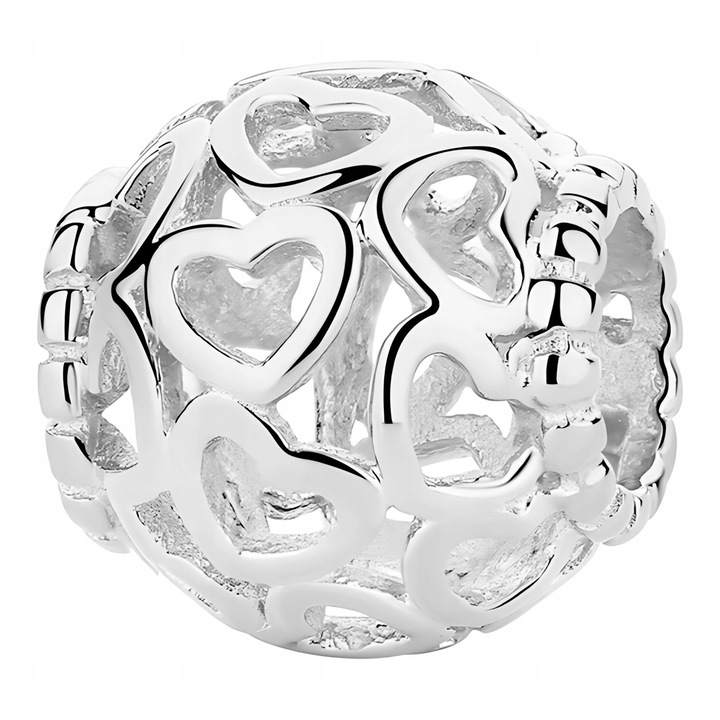 Charmuri Srebra 925 Larezo, set bratara, design inima, 11,5x10,5mm, cutie bijuterii inclusa