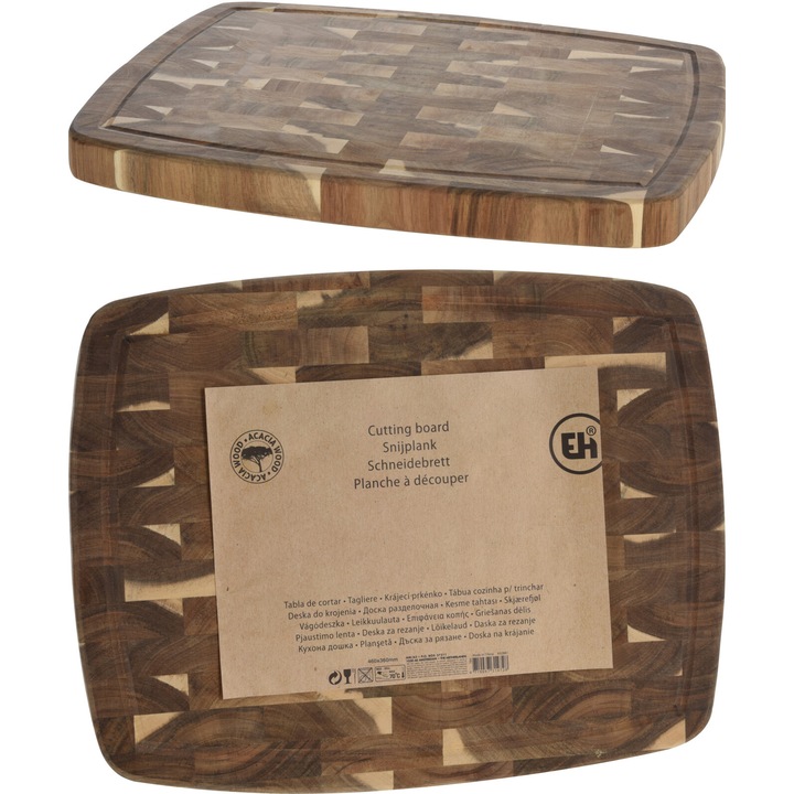 Tocator lemn acacia Koopman 46x36x3.2 cm maro