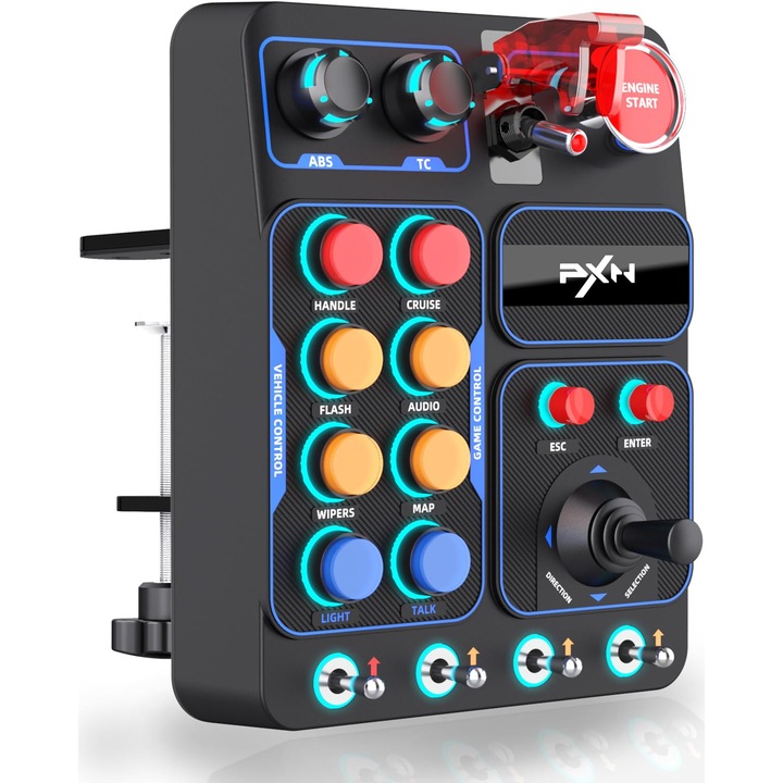 PXN CB1 Странична контролна кутия, 19 бутона, RGB осветление, за компютър