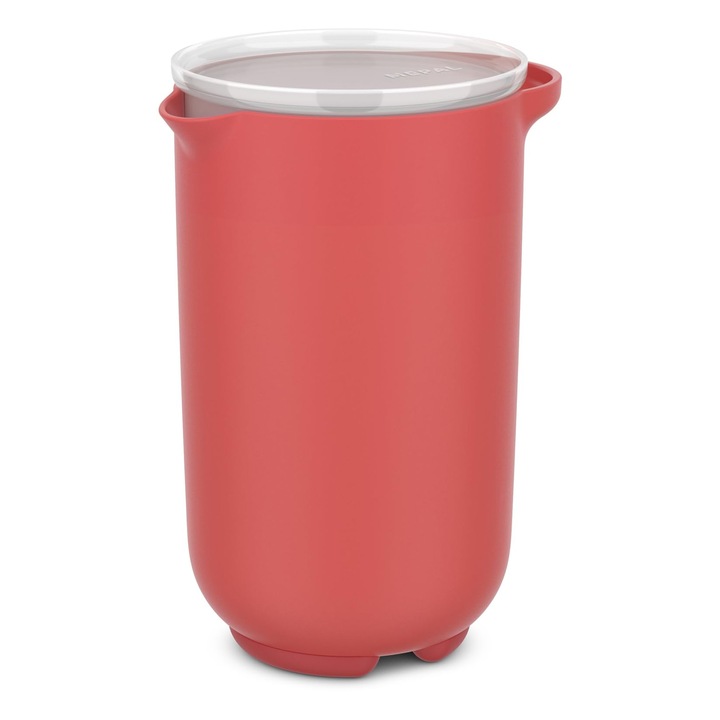 Bol de amestecat Mepal Chef It cu capac, 1000 ml, antiderapant, coral