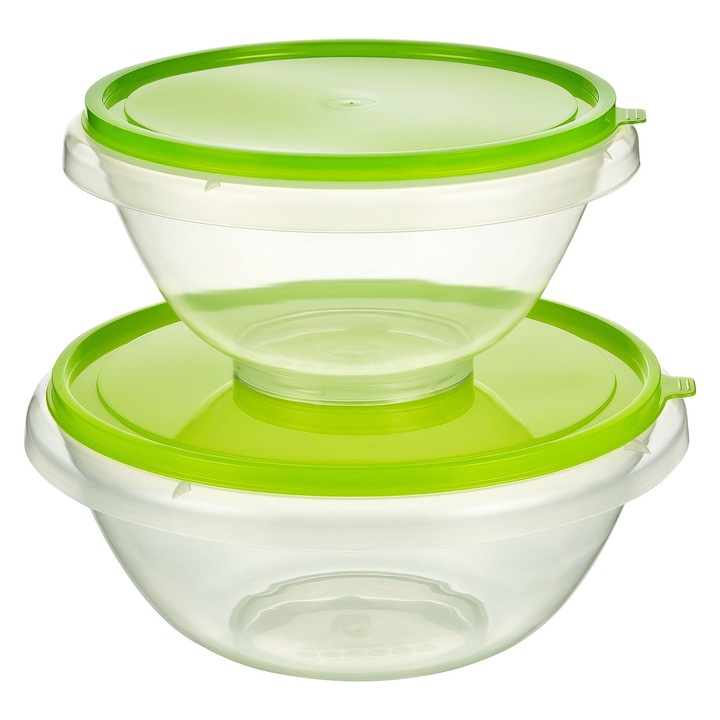 Set Boluri Kigima 4, 5L-7L Verde, Plastic Dural, Fără BPA