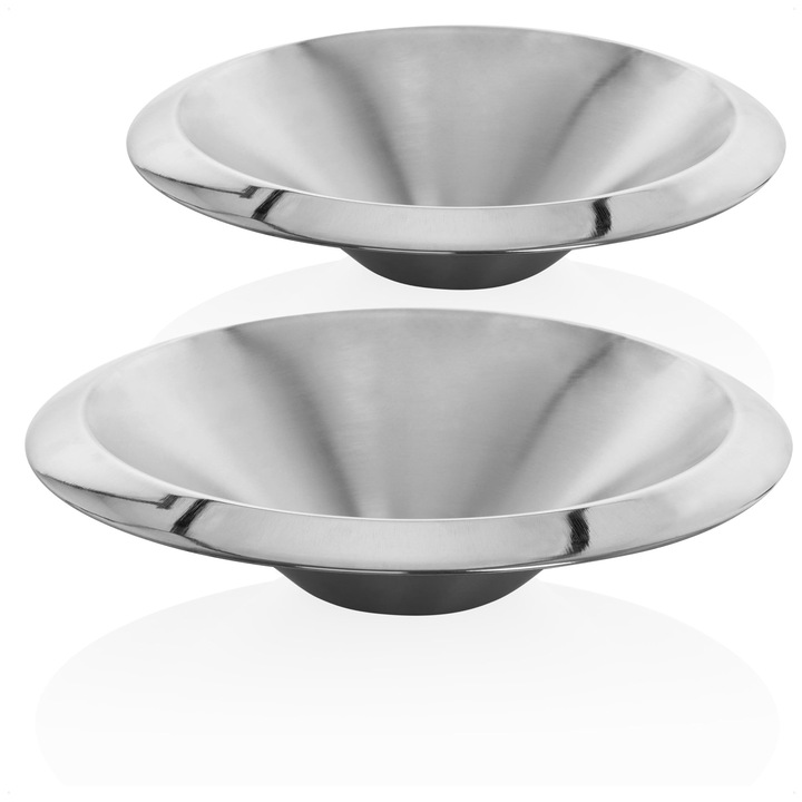 Set 2 boluri inox, com-four, decorative, pentru fructe, metal