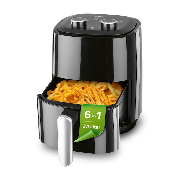 Фритюрник с горещ въздух GourmetMaxx, 3,1 л, 1350 W, таймер 60 мин, 6 функции