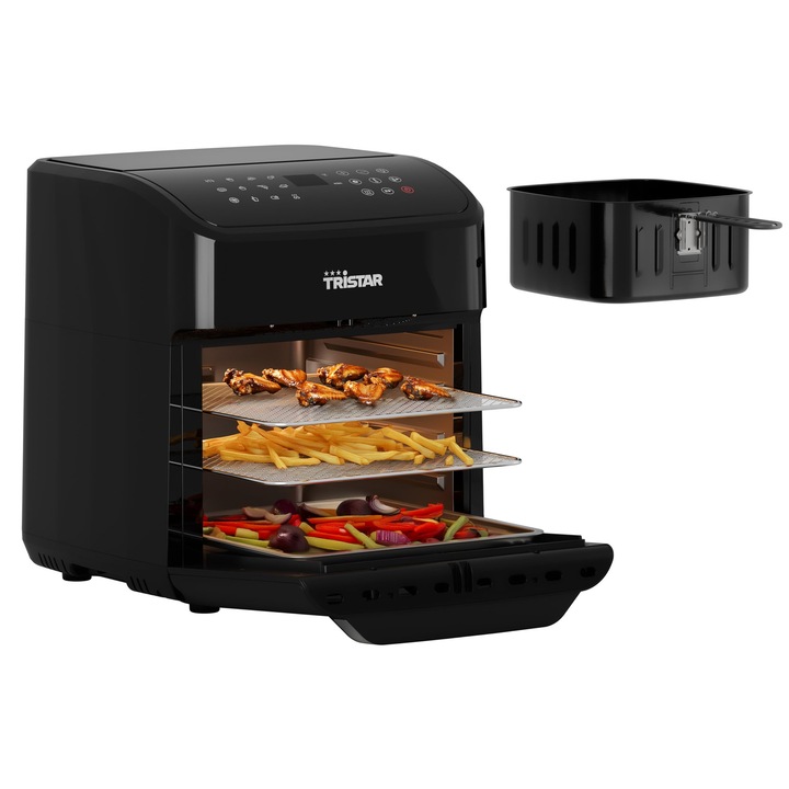 Tristar mini sütő és fritőz, 2 az 1-ben, 12L, fekete