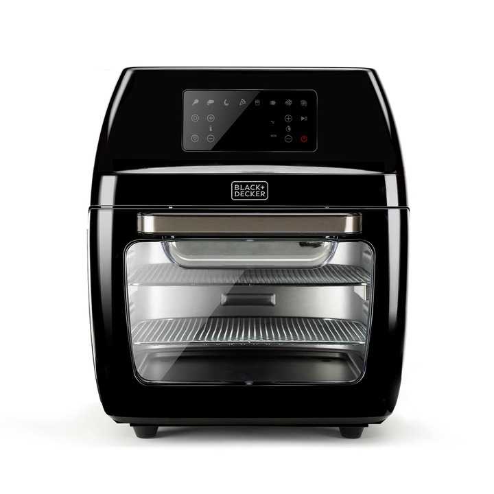 Black Decker Bxafo1200E forrólevegős fritőz, 1700W, 12L, 8 előre beállított program, átlátszó ajtó