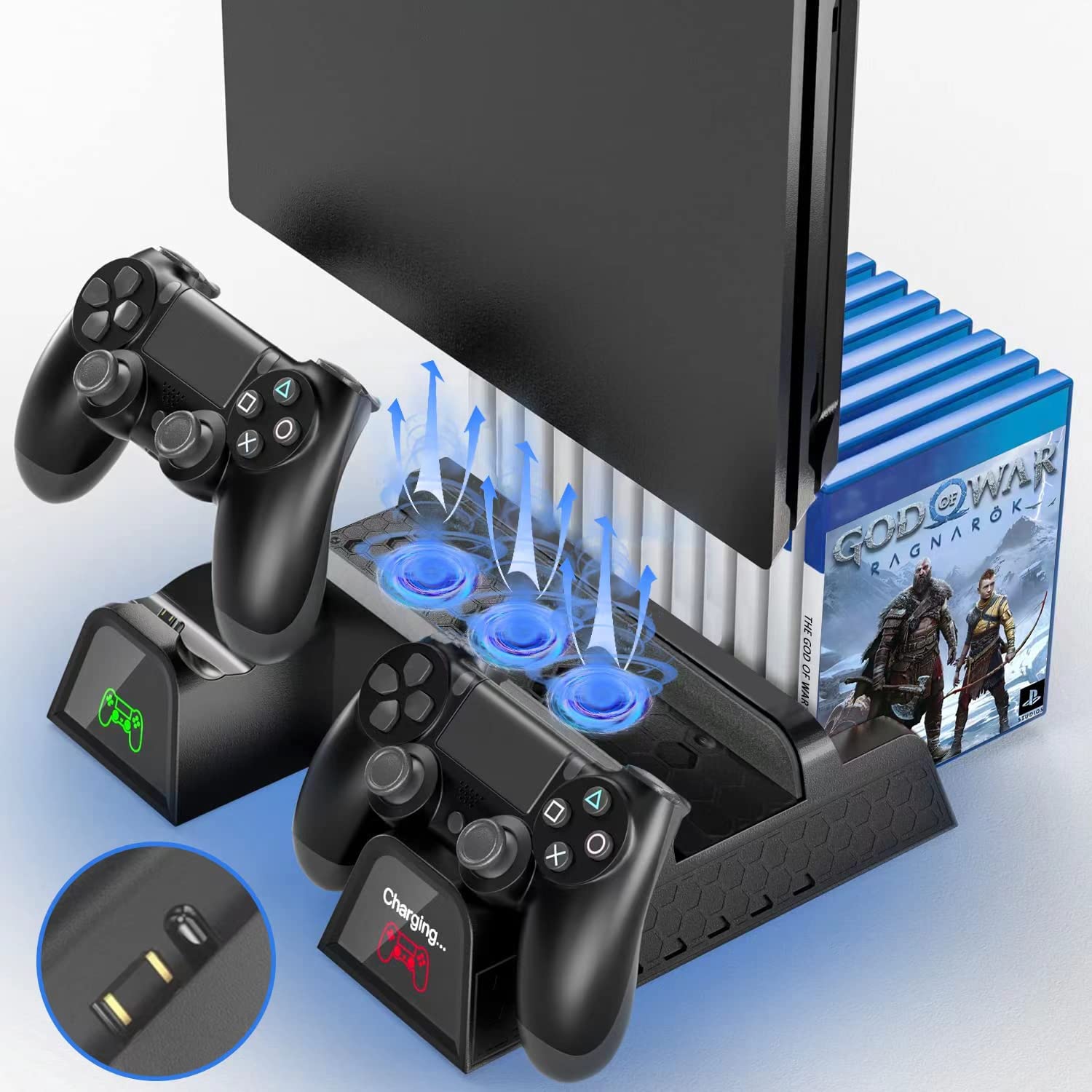 Rixow Ventilator De Racire Cu Suport Vertical Pentru Ps4, Suport ...