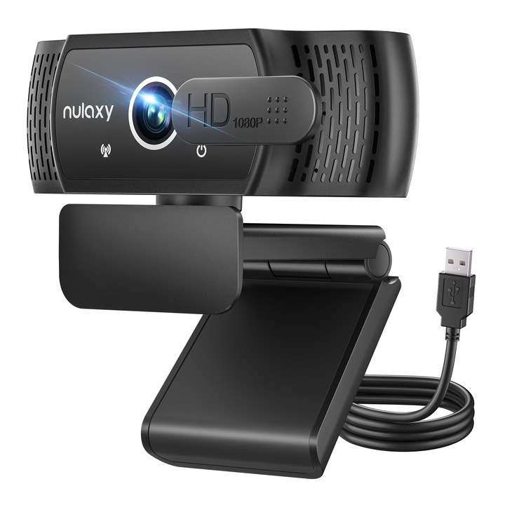 Webkamera Nulaxy C900 FHD 1080P mikrofonnal, USB Plug & Play, laptophoz és PC-hez