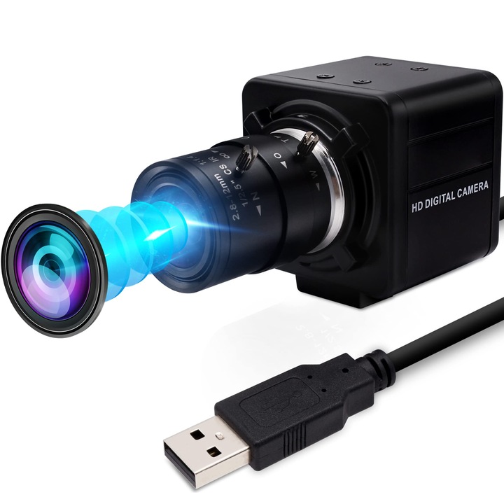 ELP 1080P webkamera, 2MP, USB, 2.8-12mm zoom