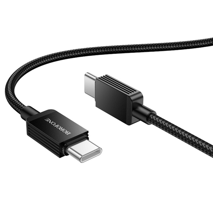 Cablu de Alimentare, USB-C, 60W, 1m - Borofone Placer (BX120) - Black
