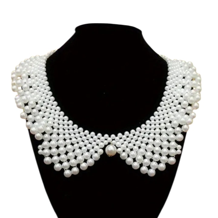 Gyöngyös nyaklánc, 45cm, fehér