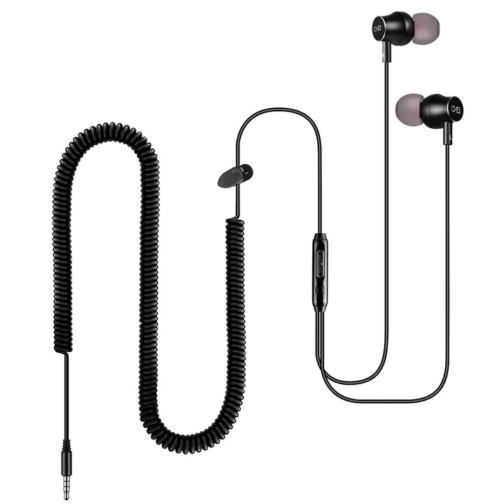 Casti Intraauriculare Changeek CGS06 cu Cablu de 3, 5m, Control Volum, Microfon, In Ear