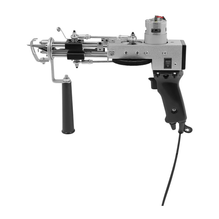 Tufting pisztoly szőnyegkészítéshez, nagy sebességű, kettős módú szerszám, állítható fogantyú, fekete