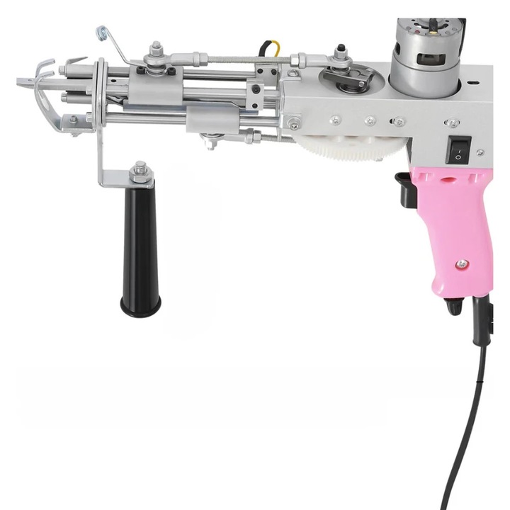 Tufting pisztoly szőnyegek készítéséhez, nagy sebességű, kettős üzemmódú eszköz, állítható fogantyú, rózsaszín