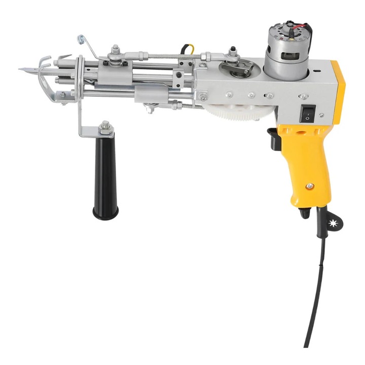 Tufting pisztoly szőnyegkészítéshez, nagy sebességű, kétmódú eszköz, állítható fogantyú, sárga