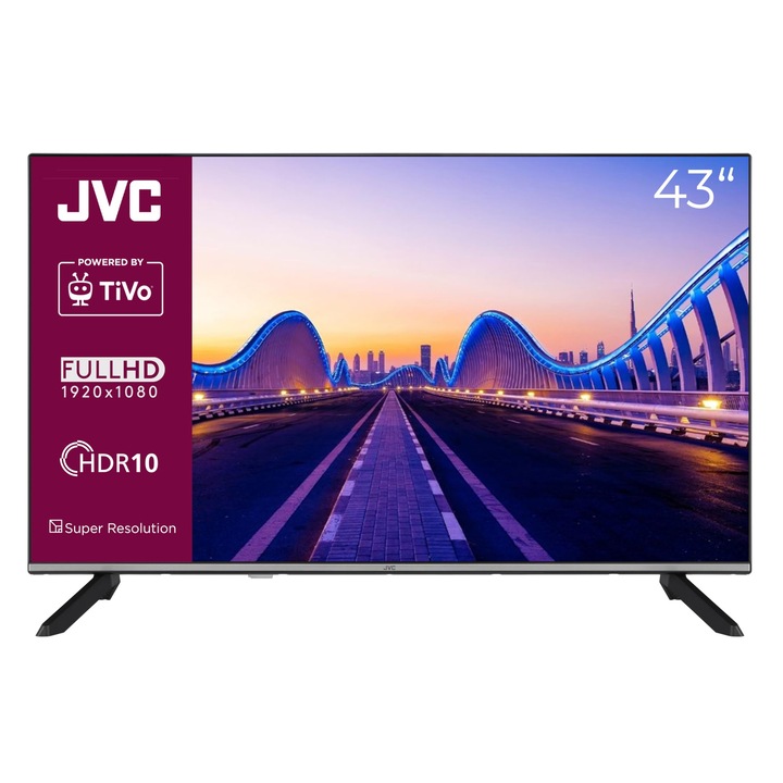 Televizor Smart JVC 43 hüvelykes, Full HD, HDR, hármas tuner, 109.2cm
