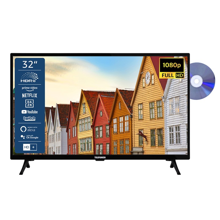 Televizor Smart TV Telefunken 32 hüvelykes, Full HD, HDR, 81 cm