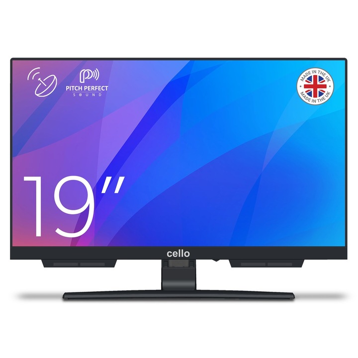 Cello 19 hüvelykes LED TV, DVB-T és műholdas vétel, USB felvétel, 230V