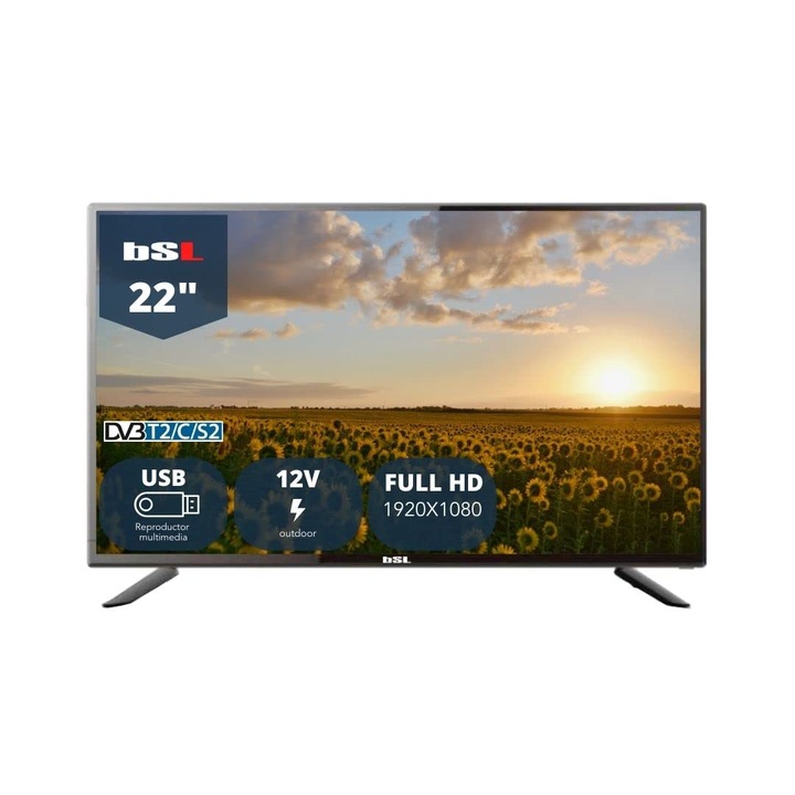 BSL 22" LED televízió, Full HD, HDMI, USB