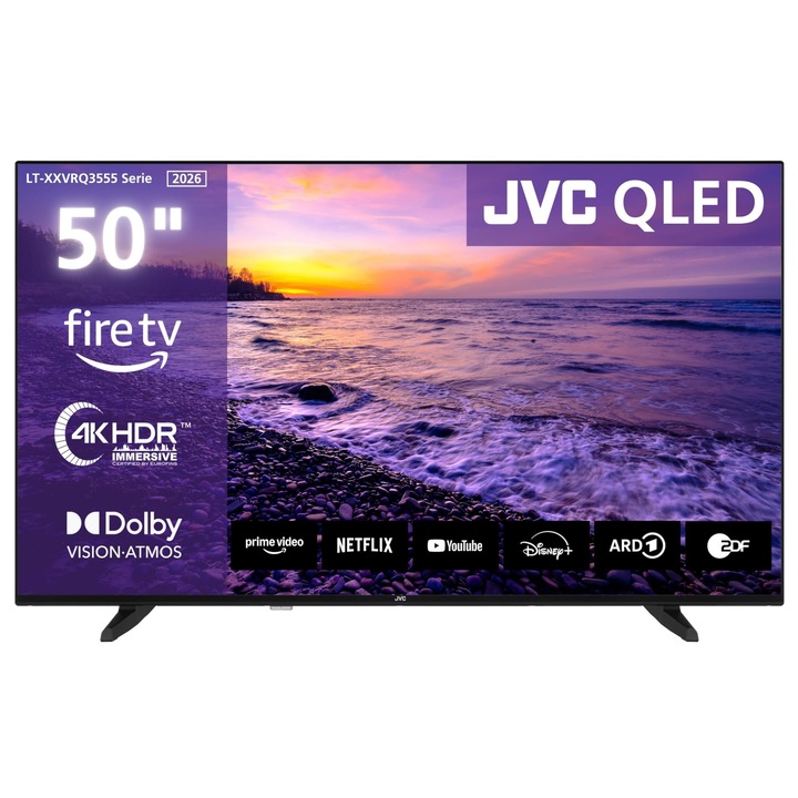 JVC 50 hüvelykes 4K QLED Dolby Vision HDR, Dolby Atmos Smart TV