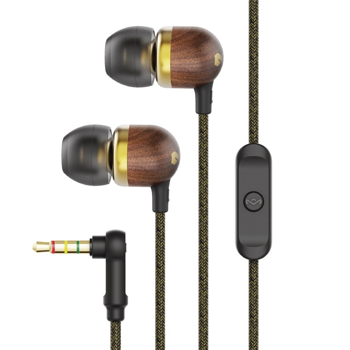 Casti intraauriculare cu fir Marley Smile Jamaica, microfon, izolare fonică, culori variate