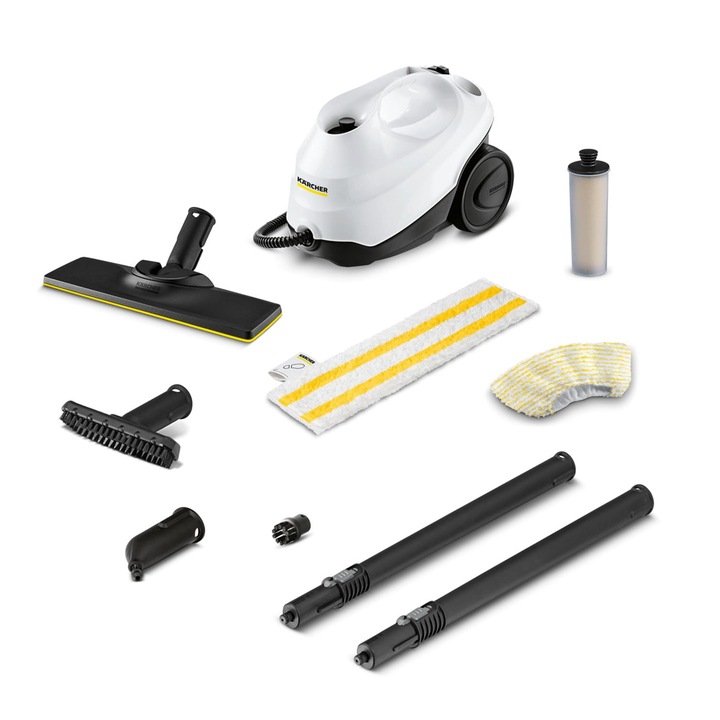 Aparat de curățat cu abur Karcher SC 3 Easyfix, 1900 W, 3, 5 bar, alb, set de curățare