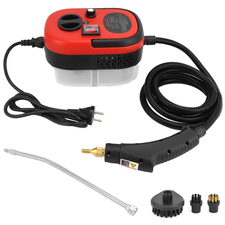 Curățător cu abur, QWORK, 2500W, portabil, cu capete de perie