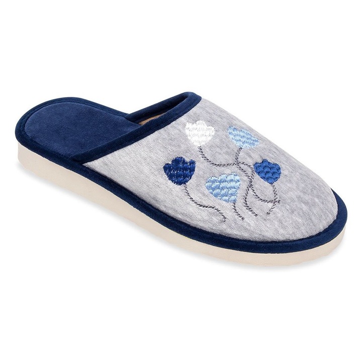 Papuci de dama Natural Style NS-085 bleumarin-gri, Albastru inchis, 41