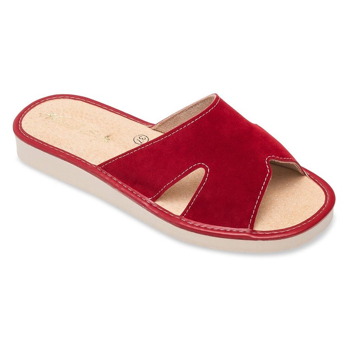 Papuci de dama Natural Style NS-118, Rosu, 38