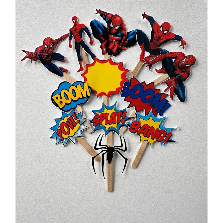 Set toppere tort, SPIDERMAN, 12 figurine, carton