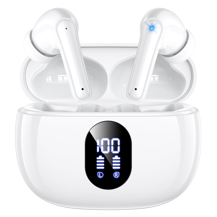ZZU Vezeték nélküli Bluetooth 5.4 Fülhallgató, 4 Mikrofon, IPX7 Vízálló, 48 Óra Üzemidő