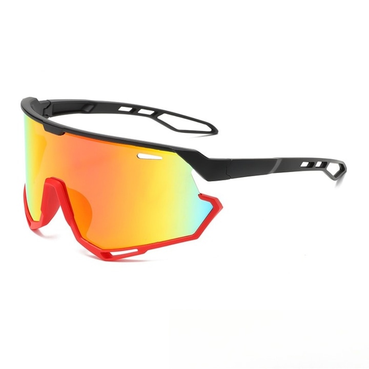 Ochelari de soare sport Ronyes, ciclism, rezistenti la vant, portocaliu rosu, 15x6.7x16.4cm