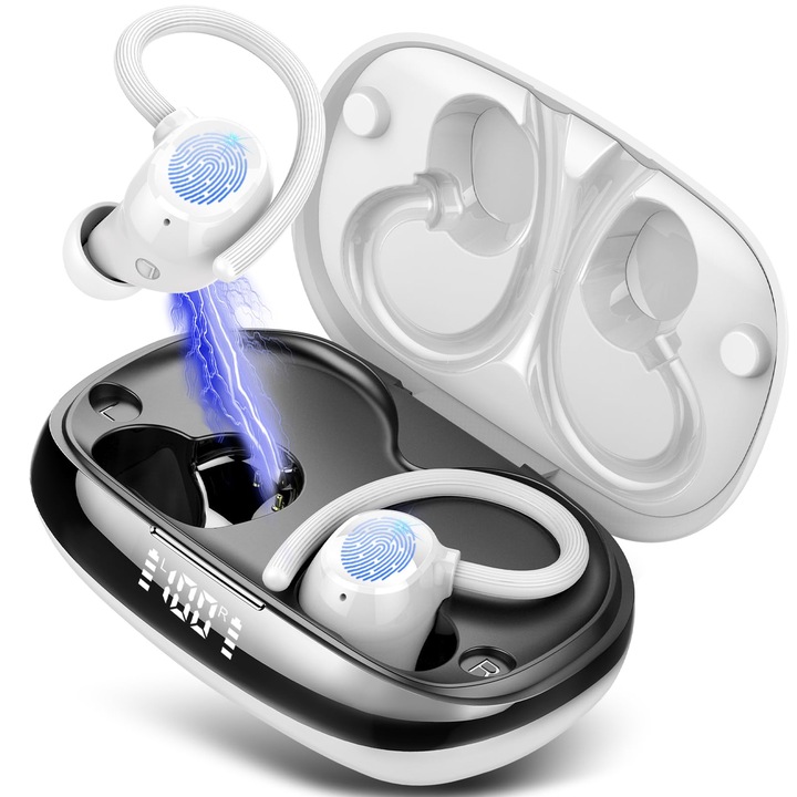 Tukio vezeték nélküli fülhallgató, Bluetooth 5.4, zajszűrő, IP7 vízálló, 80 óra lejátszási idő, mély basszus