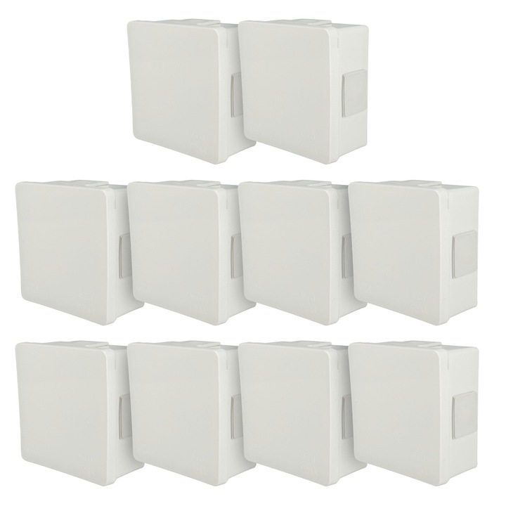 10x Doza Aparenta 86x86x40mm IP55 4 Intrare Click Presetupe de cauciuc Alba VP-01 EDO777905 EDO Technic