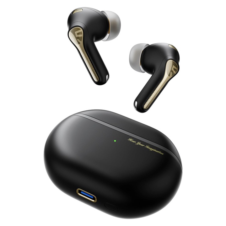 Soundpeats Capsule3 Pro+ vezeték nélküli fülhallgató, in-ear, nagy felbontású hang, fekete