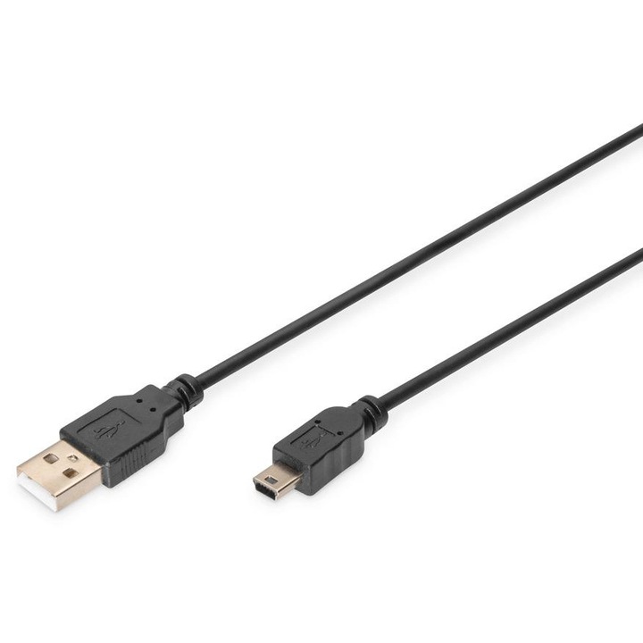 Cablu Digitus USB2.0 A/miniUSB B 1,8m, negru