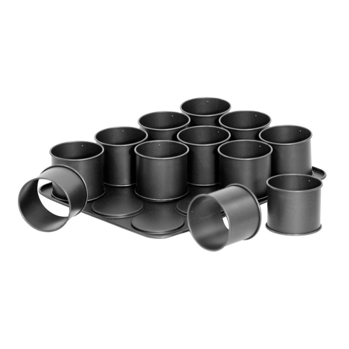 Zenker sütőtálca, 12 csésze, tapadásmentes, fekete, 8,5 cm, 1 darabos készlet