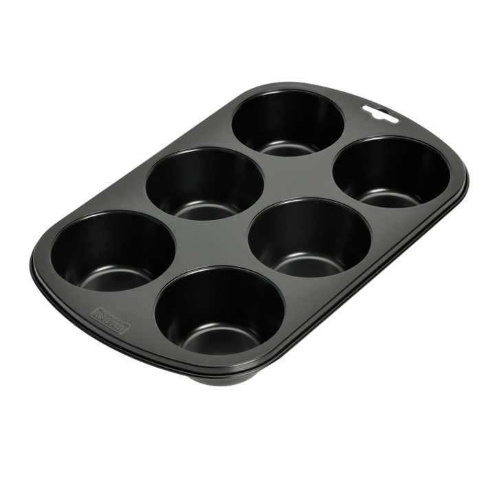 Kaiser Inspiration muffintepsi, 6 muffin, tapadásmentes, 29x18cm, fekete