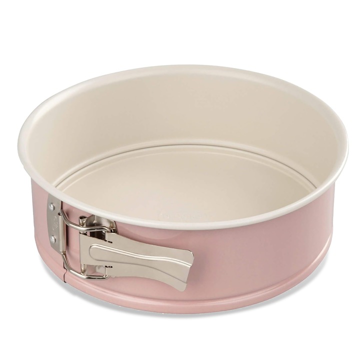 Tava de Tort Dr. Oetker, 20 cm, roz/crem, antiaderent, ceramică