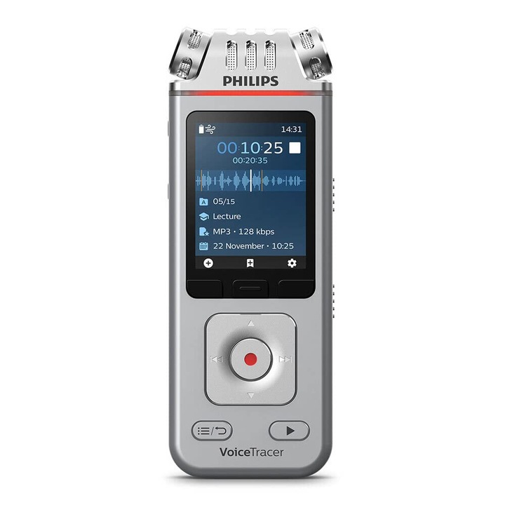 Philips Voicetracer Dvt4110 hangrögzítő, 3 mikrofon, 8 GB