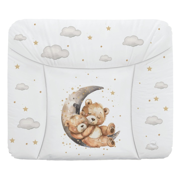 Saltea de infasat Ceba Baby, 85x72cm, impermeabila, usor de curatat, model cu ursuleti