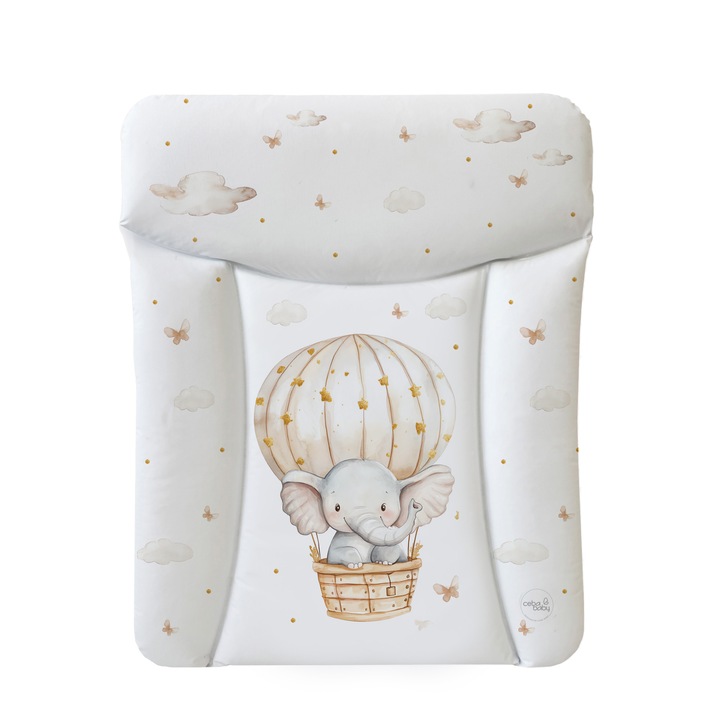 Saltea de infasat Ceba Baby, 50x70cm, impermeabila, usor de curatat, cmodel cu Elefant in Balon