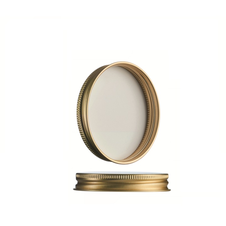 Capac din aluminiu auriu pentru borcan 60 ml, Hextra, 52,98x10,35mm, set 1800 bucati