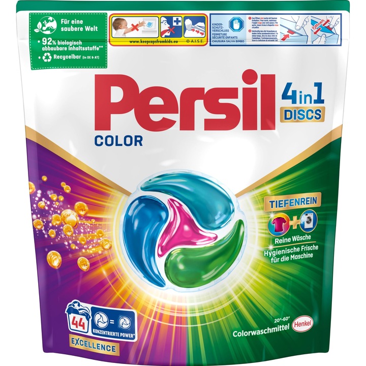 Persil 4 az 1-ben Color mosókapszula, 44 mosás, színes ruhákhoz, mélytisztító technológia