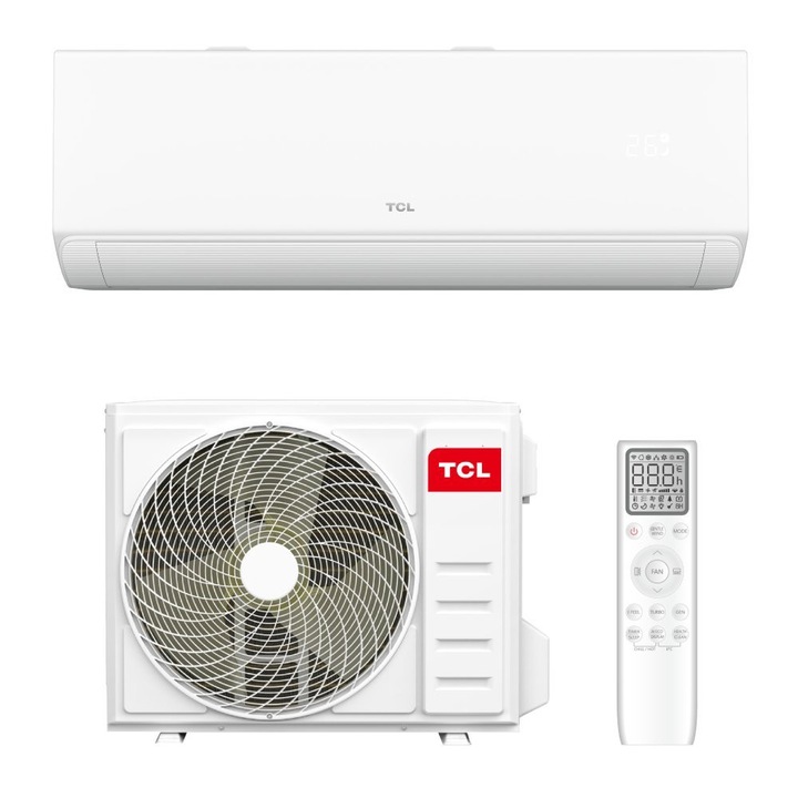 Aparat de aer conditionat TCL BreezeIN 24000 BTU, A++, AI Energy Saving, Purificare avansata cu Ioni Bipolari si lumina UVC, Gentle Breeze, WiFi, Optimizat pentru Incalzire, Mod Hotel