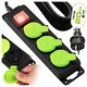 Cablu prelungitor 20m Vayox VA0376-20 pentru Gradina/cladire IP44, 3 prize, Negru