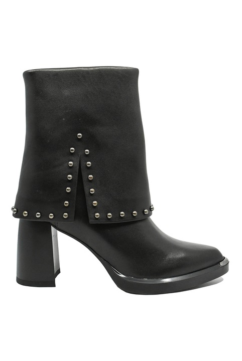 Ghete dama ciocate cu capse, Epica, negre, din piele naturala OTR1244, Negru