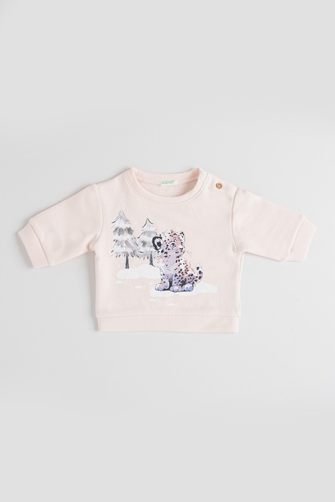 United Colors of Benetton, Суитшърт с фигурален принт, Праскова